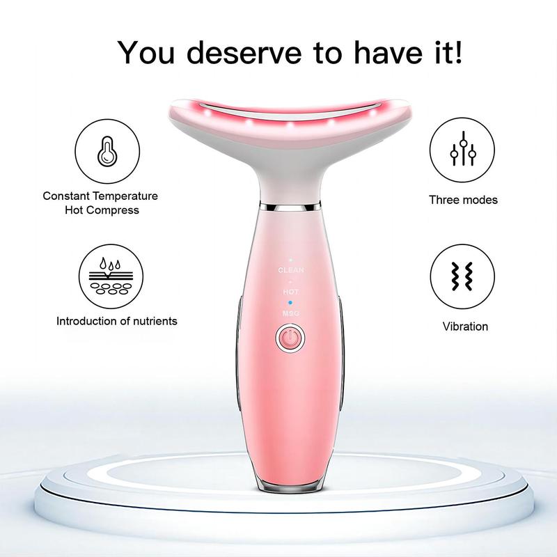 3 Color Constant Temperature Facial Massager, Vibration Face & Neck Beauty Instrument with 3 Modes, Personal Skin Care Appliances for Women, Christmas Gift