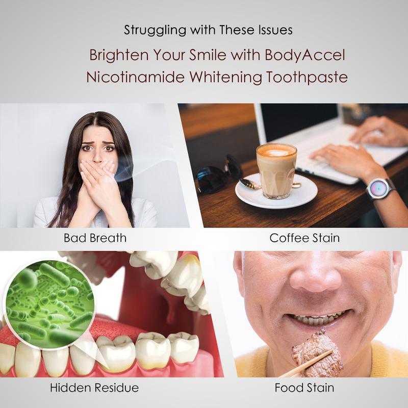 BodyAccel Niacinamide Whitening Toothpaste Fresh Breath