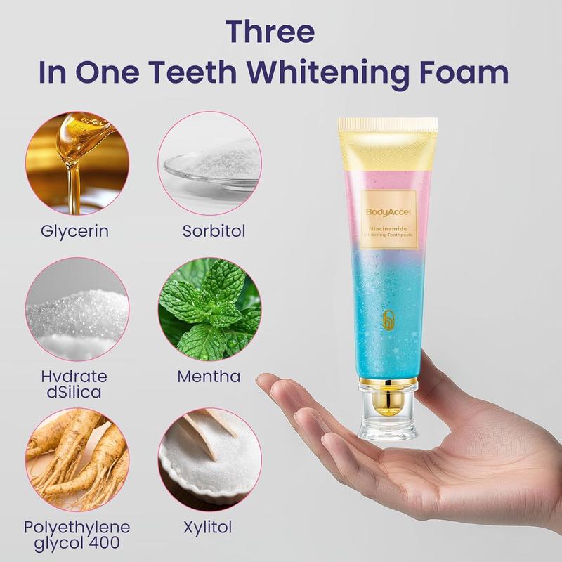 Bodyaccel Toothpaste, Probiotic Toothpaste, Oral Care Brighten Whiten Toothpaste for Adults, Clean Toothpastes for Cleansing Teeth, Healthy Product