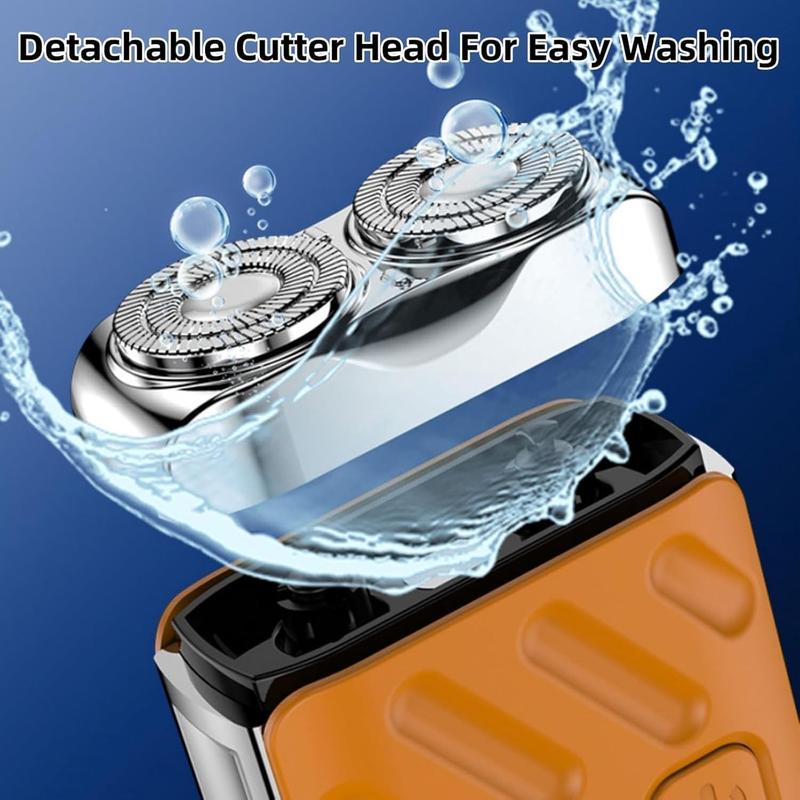 Portable Electric Shaver, 1 Box Double Head Magnetic Shaver with Charging Cable & Storage Bag, Travel Shaver for Men, Christmas Gift