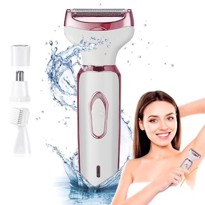 4 in 1 Electric Shaver, 1 Box Rechargeable Electric Hair Removal Tool, Portable Hair Removal Tool for Face, Nose, Legs, Underarms, Bikini, Body Care Products