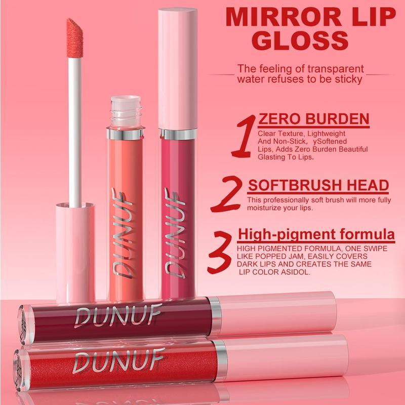 Long-lasting Lip Gloss, 1 Count Moisturizing Non-stick Cup Waterproof Lip Glaze, Suitable for Various Occasions, Parties, Everyday Makeup