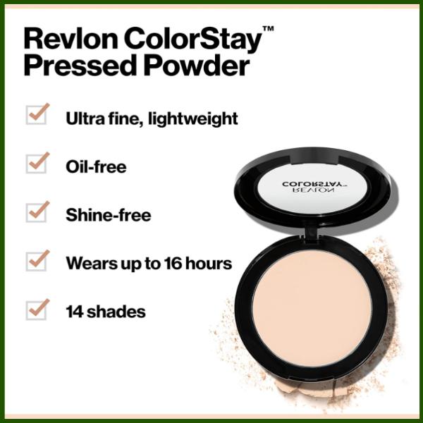 Revlon Face Powder, ColorStay 16 Hour Face Makeup, Longwear Medium- Full Coverage with Flawless Finish, Shine & Oil Free, 830 Light Medium, 2.4 Oz