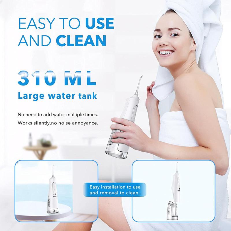 Rechargeable Water Flosser, 1 Box Cordless Oral Irrigator with 4 Counts Nozzle, Portable Teeth Cleaner for Home & Travel, Water Dental Flosser, Teeth Deep Cleaning Tools, Gift For Halloween & Christmas & Fall