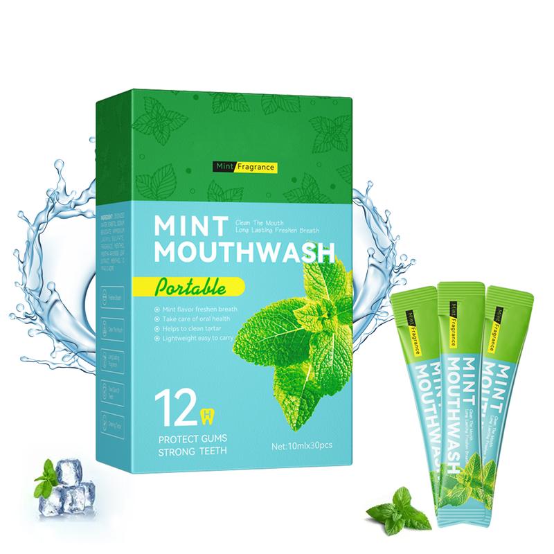 NBGRLVS Travel Size Mouthwash Packets Individual Mini Mouthwash Alcohol-Free Oral Care For Daily Use & Travel for on The Go Hotels, 10 ml  0.34 oz (Lemon, Mint)