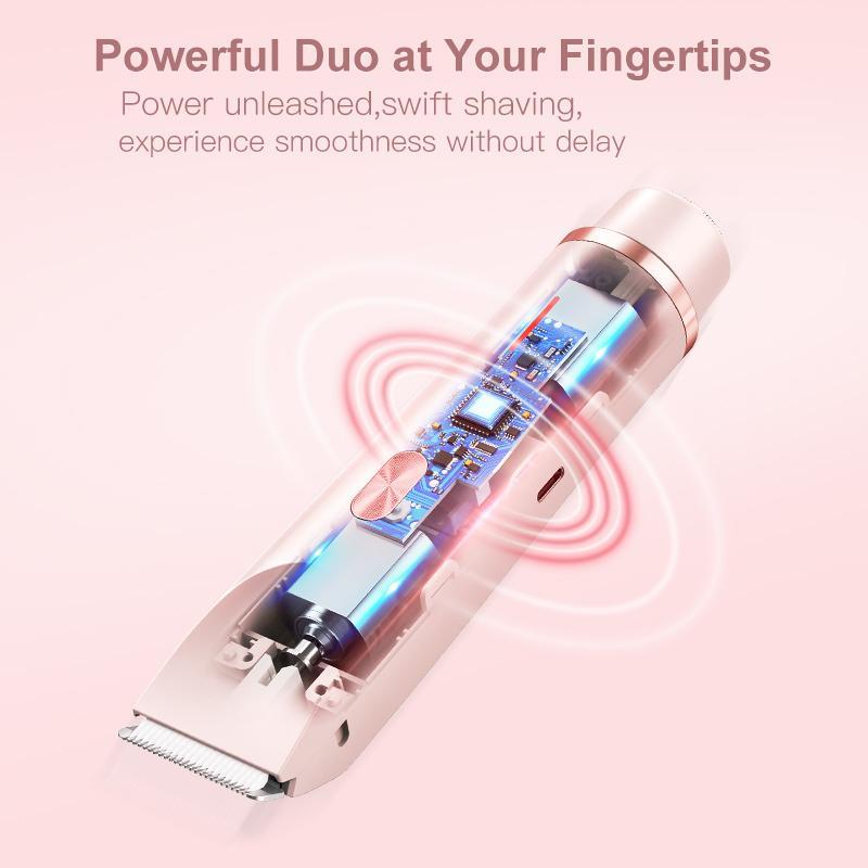 Electric Hair Trimmer, 1 Box Rechargeable Waterproof Hair Removal Tool for Women, Wet and Dry Use Hair Trimmer for Body & Face, Christmas Gift