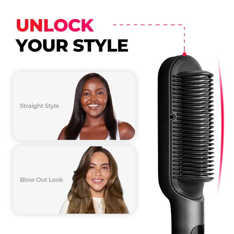 TYMO Ring Plus Ionic Hair Straightener Brush & Rovy Compact & Hair Oil - Compacted Wave Curling Iron for Easy Comfort Styling hair