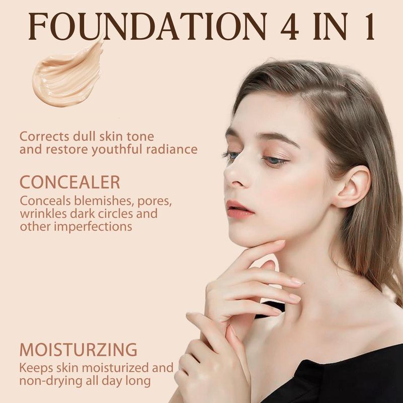 Color Changing Liquid Foundation, 2 Counts Long Lasting Moisturizing Foundation, Lightweight Concealer Foundation, Makeup Product for Women & Girls