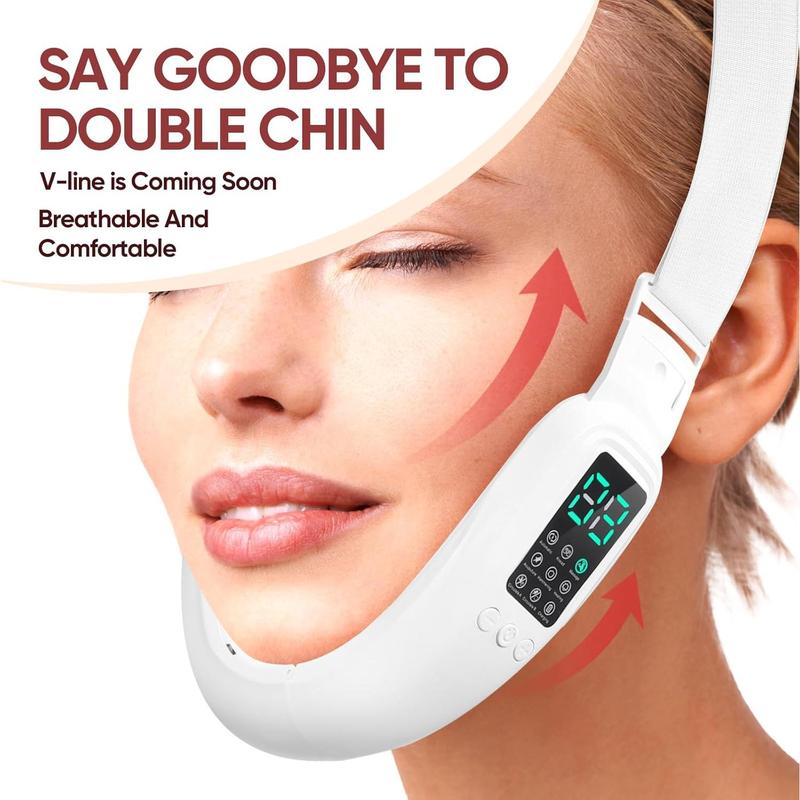 Intelligent Electric Double Chin and V-Shaped Face Machine with 8 Modes & 15 Adjustable Intensities - Women's V-Face Device