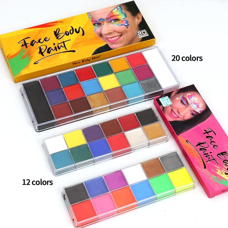 Colorful Face Paint Palette, 1 Box(20 Colors 12 Colors) Long Lasting Oil-based Body Paint Palette, Body Makeup Palette, Cosmetic Product for Women & Girls