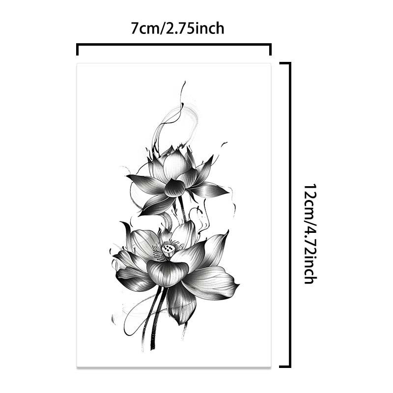 Flower Pattern Temporary Tattoo Sticker, 6 Counts set Waterproof Long Lasting Fake Tattoo Sticker, Body Art Sticker for Women & Girls