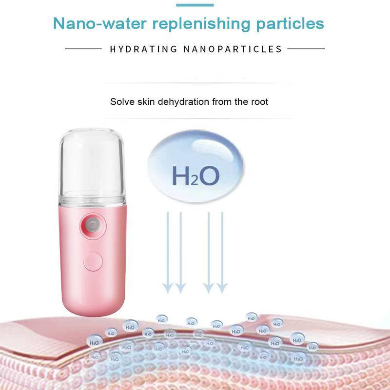 USB Rechargeable Nano Sprayer, Portable Handheld Facial Steam Beauty Instrument, Hydrating Skin Care Tool for Women & Girls