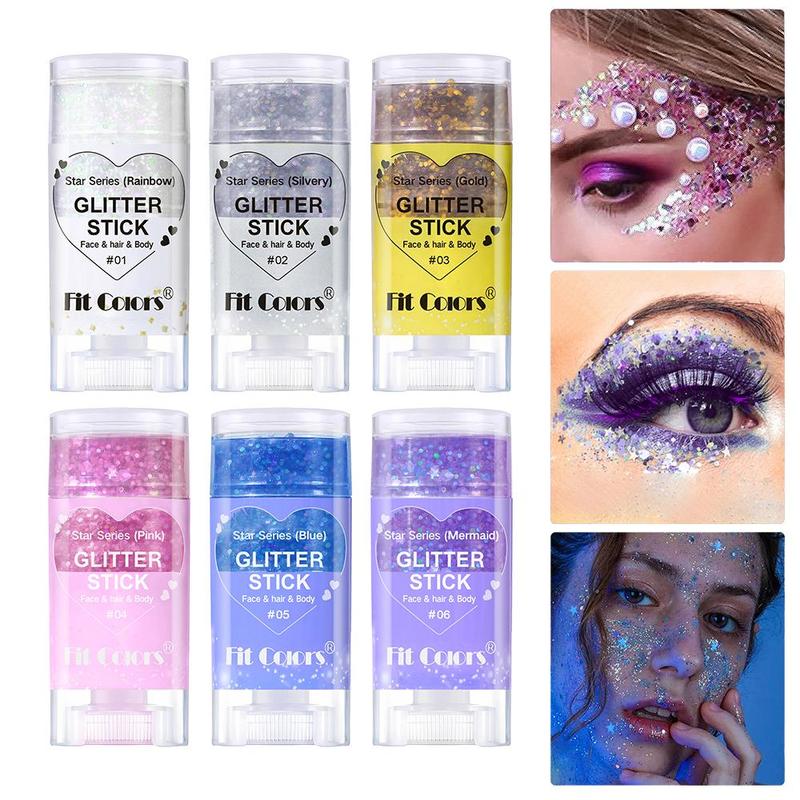 Glitter Body Paint Stick, 1 Count Long Lasting Shimmering Eye Shadow Stick, Sparkling Face Makeup Stick, Body Makeup for Festival Stage Makeup