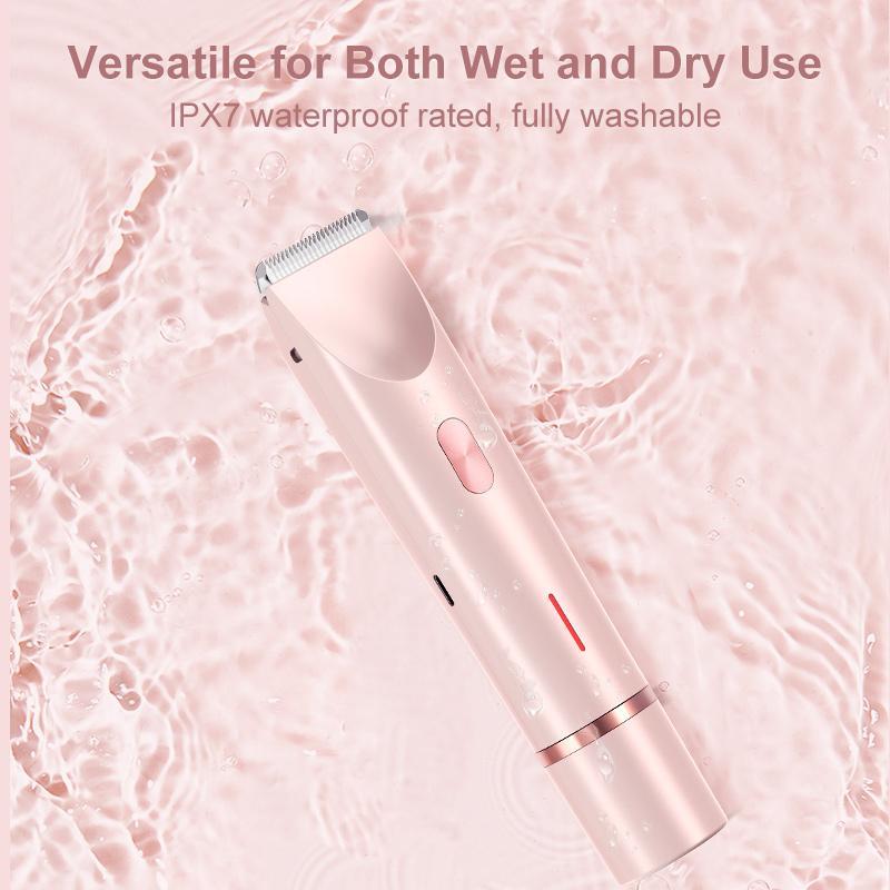 Electric Hair Trimmer, 1 Box Rechargeable Waterproof Hair Removal Tool for Women, Wet and Dry Use Hair Trimmer for Body & Face, Christmas Gift