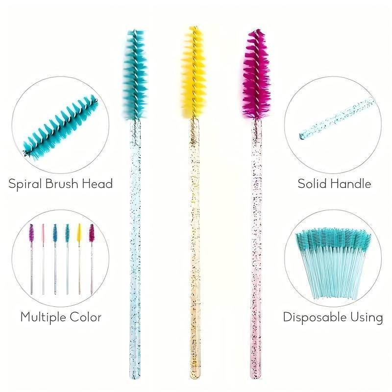 Disposable Eyelash Brushes with Storage Box, 100pcs set Eyelash Extension Brush, Eyelash Makeup Tool for Women & Girls