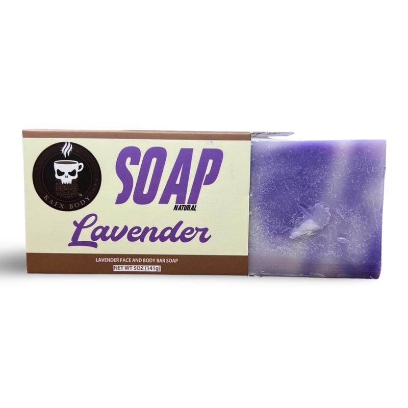 KAFX Lavender Natural Face & Body Soap Body Care Bar Soap Organic Coconut Olive Shea Nourishing Daily Sunflower Blend