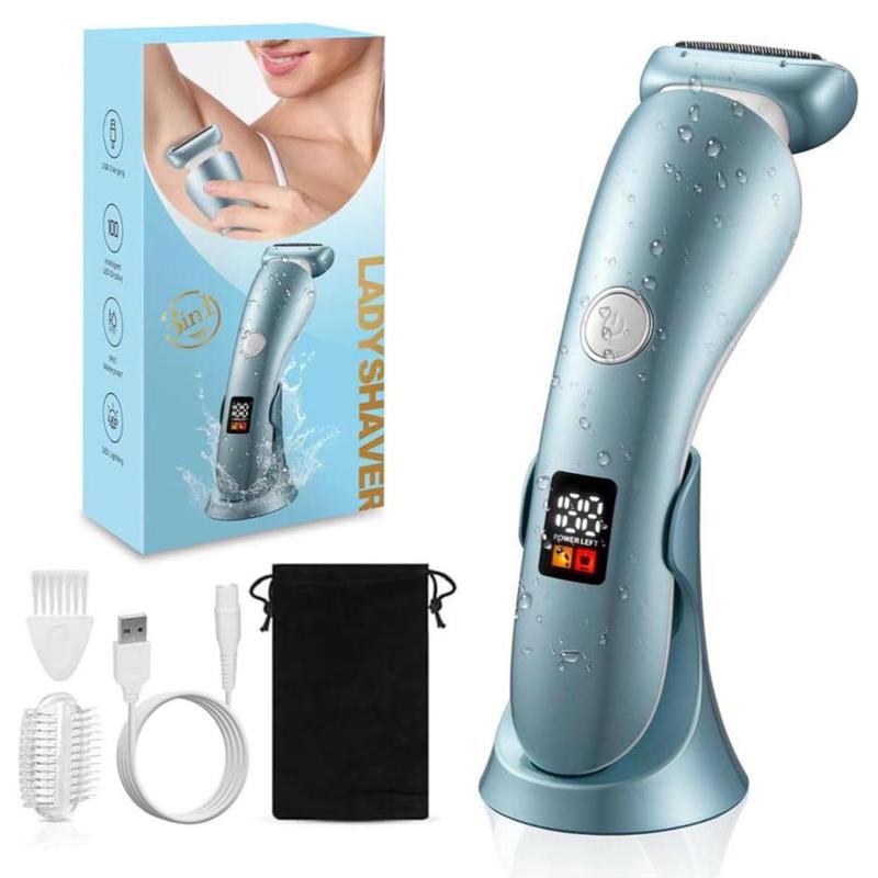 3 in 1 Electric Shaver for Women, Detachable Electric Razor with USB Charging, Women's Precise Safe Trimmer for Leg, Underarm, Bikini