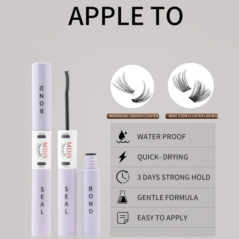 2 in 1 Eyelash Bonding & Clear Seal, 1 Count Waterproof & Quick Drying Eyelash Extensions Glue, Eye Makeup Tool for Women