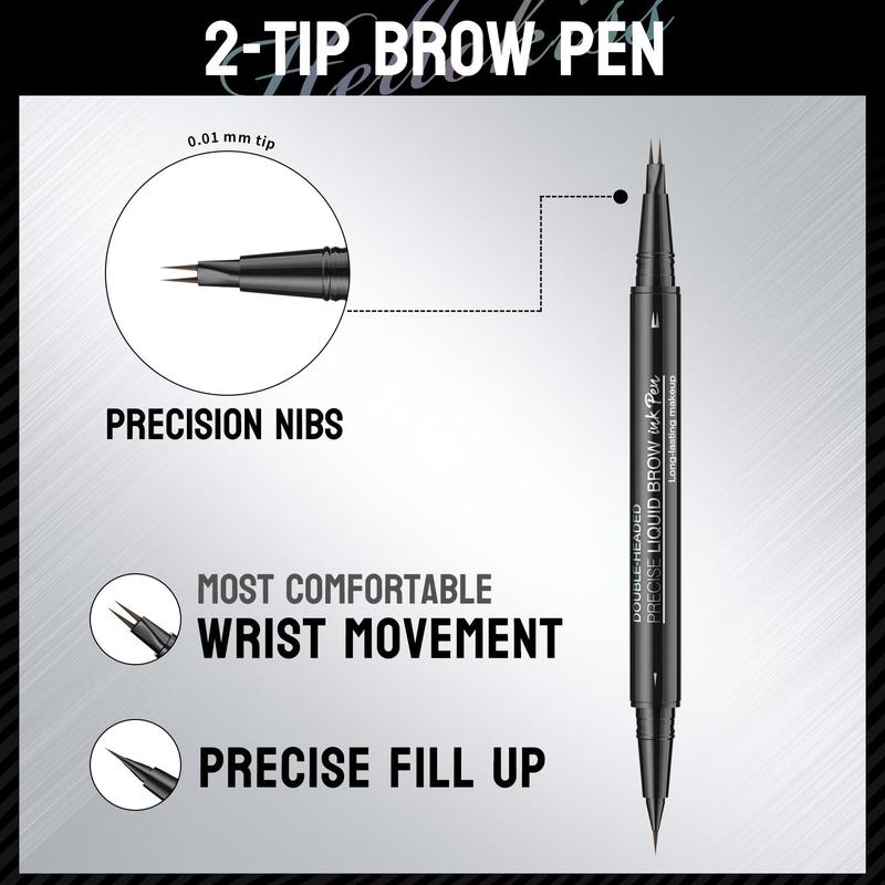 Curved Eyebrow Pen - Microblading Eyebrow Pencil, Waterproof Brow Pencil 2-in-1 Dual-EndedEyebrow Pen with Micro-Fork-Tip Applicator andPrecise Brush-Tip Create Natural-Looking BrowsStay on All Day Makeup Cosmetic precisely myeyebrowtint