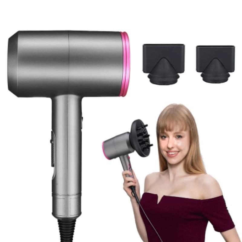 Polycom-2000W Hair Dryer Anion Hair Dryer with Attachment Diffuser & Nozzles, 2 Speeds Fast Dry with Constant Temperature, Home Use Portable Foldable