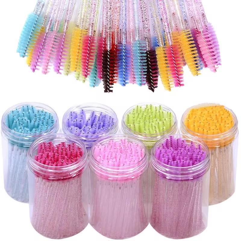 Disposable Eyelash Brushes with Storage Box, 100pcs set Eyelash Extension Brush, Eyelash Makeup Tool for Women & Girls