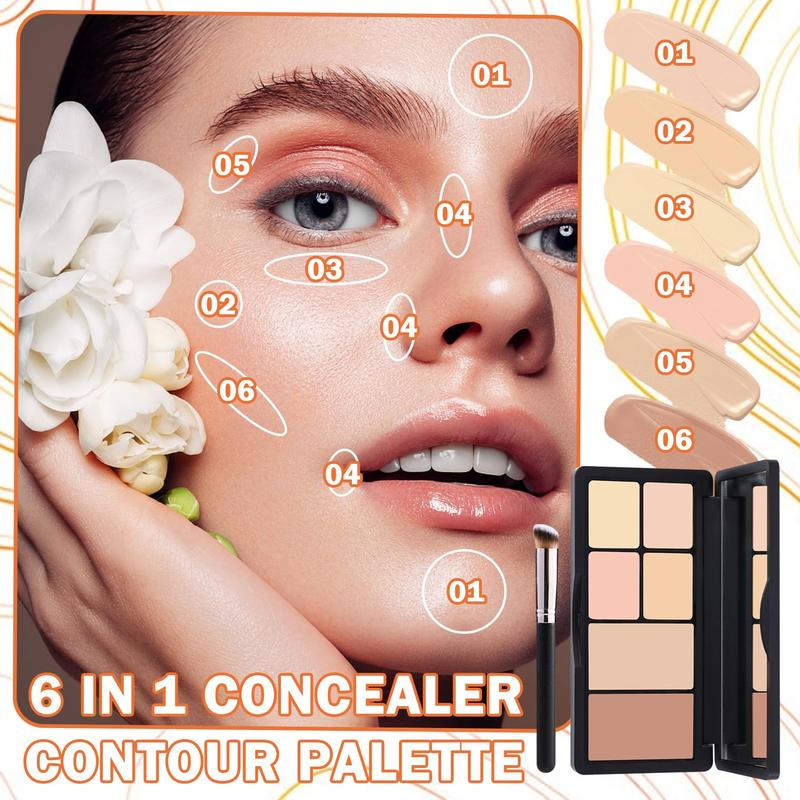 Cosmetic 6-Color Concealer Palette (02#) - Conceal Flaws Instantly!