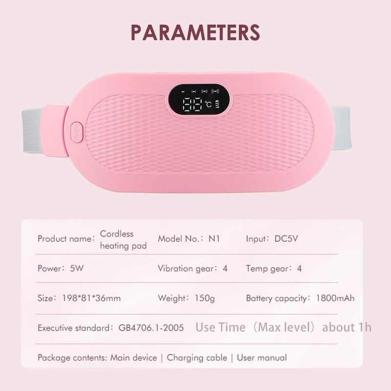 Multi-purpose Electric Belly Warming Belt, Cordless Massage Belly Belt, Portable Hot Compress Massage Abdomen Waist Belt for Women, Summer Gift, Christmas Gift