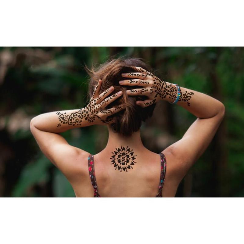 Henna tattoo kit,Indian Temporary Tattoo Stencils Airbrushing Diy Henna Tattoo Stencils Henna Art Templates, Hands Feet Leg Arm Tattoo Stickers