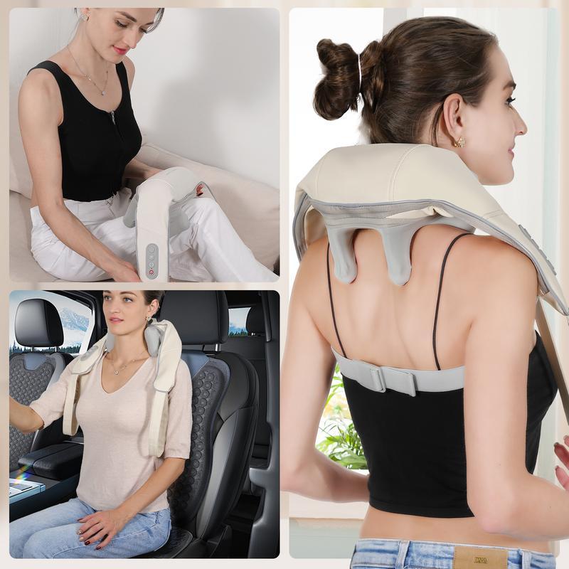 Shoulder and neck massager, wireless backbuckle design, sixth generation shiatsu shoulderand neck massager, massage trapezius muscle,massage lumbar, ideal gift, fall promotion, relaxstress, comfortable, cozy, hot sale, enjoy lifeComfort hip gray