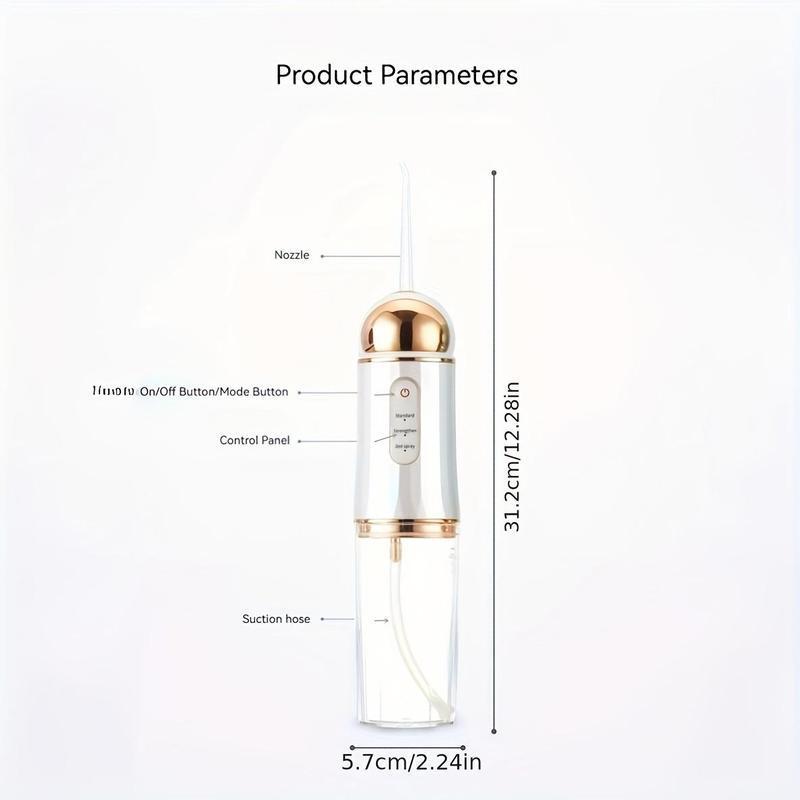 Rechargeable Electric Oral Irrigator, 1 Box Portable Oral Irrigator with 4 Counts Nozzles, Oral Cleaning Tool for Men & Women