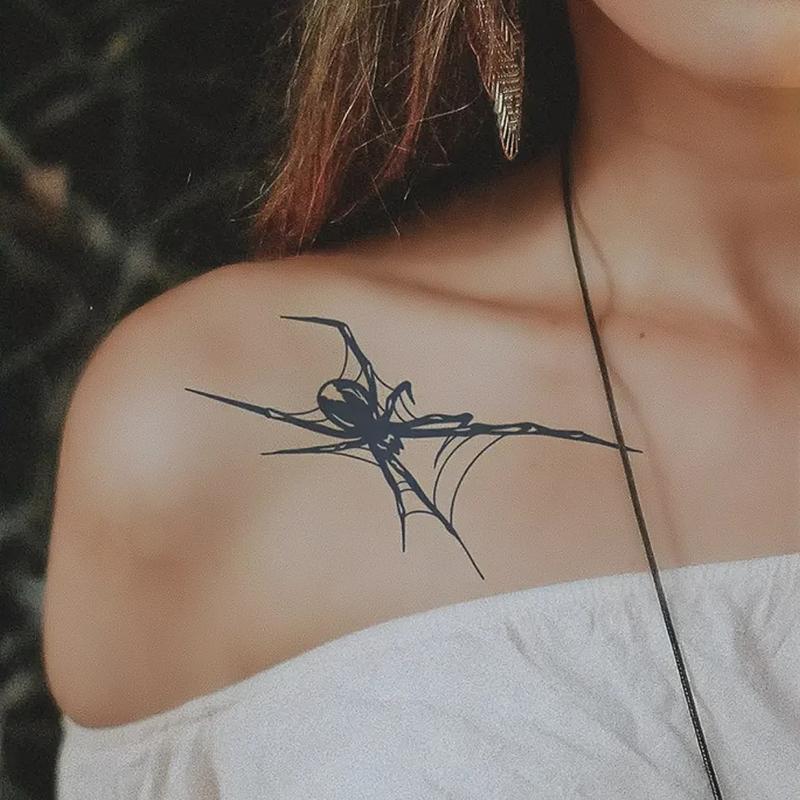 Tiptop Realistic Halloween Giant Spider Forearm Tattoo Sticker, Waterproof Wear-resistant & Non-reflective, Long-lasting 7-15 days