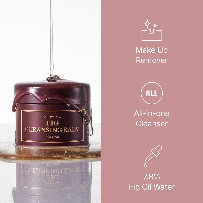 [I'm From Official Shop] Fig Cleansing balm 100ml, korean makeup remover, vegan, Easy to rinse off, Fig oil water 7.8% with Peptide and Amino Acid, Makeup Meltaway, makeup melting balm to oil, Facial Wash Facial Cleansing Comfort Cleanser Facial Skincare