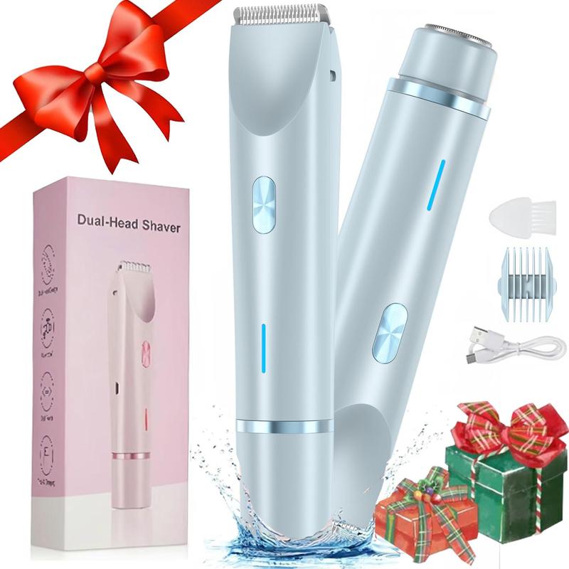 Electric Hair Trimmer for Women, 1 Box Rechargeable 2 in 1 Body & Facial Diffuser Hair Removal Double Head Trimmer for Face Underarm Legs, Christmas Gift