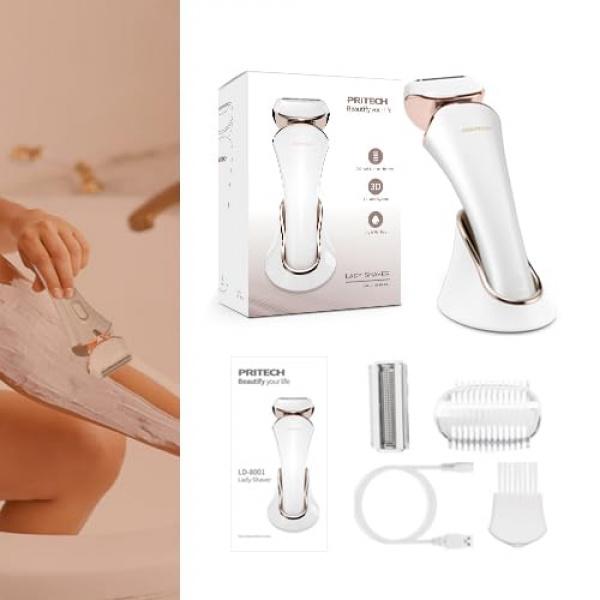 Women's Electric Shaver - Cordless Women's Shaver, Women's Leg, Arm, Underarm, Bikini Shaver, USB Rechargeable Shaver, Wet and Dry Waterproof Women's Shaver