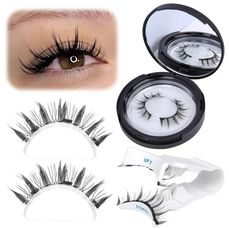 Magnetic Eyelashes Manga Natural Lashes Magnetic No Glue Needed Anime Eyelashes Strip Wispy False Eyelashes Magnetic Eye Lashes with Applicator Durable 1 Pair