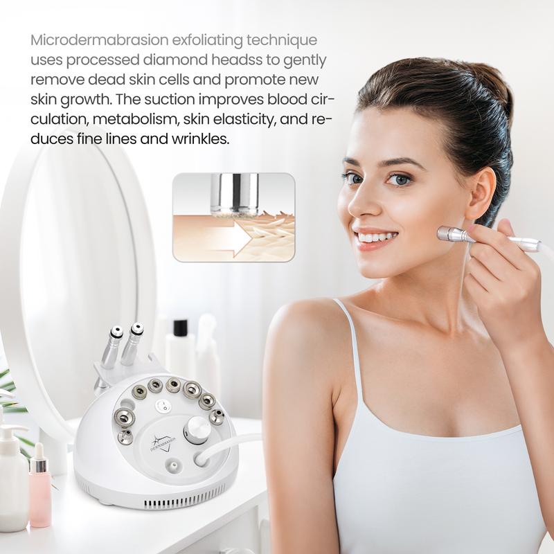 UNOISETION Diamond Microdermabrasion Machine, Microdermabrasion Dermabrasion with Oxygen Spray Facial Skin Care Tool powerful suction facial beauty