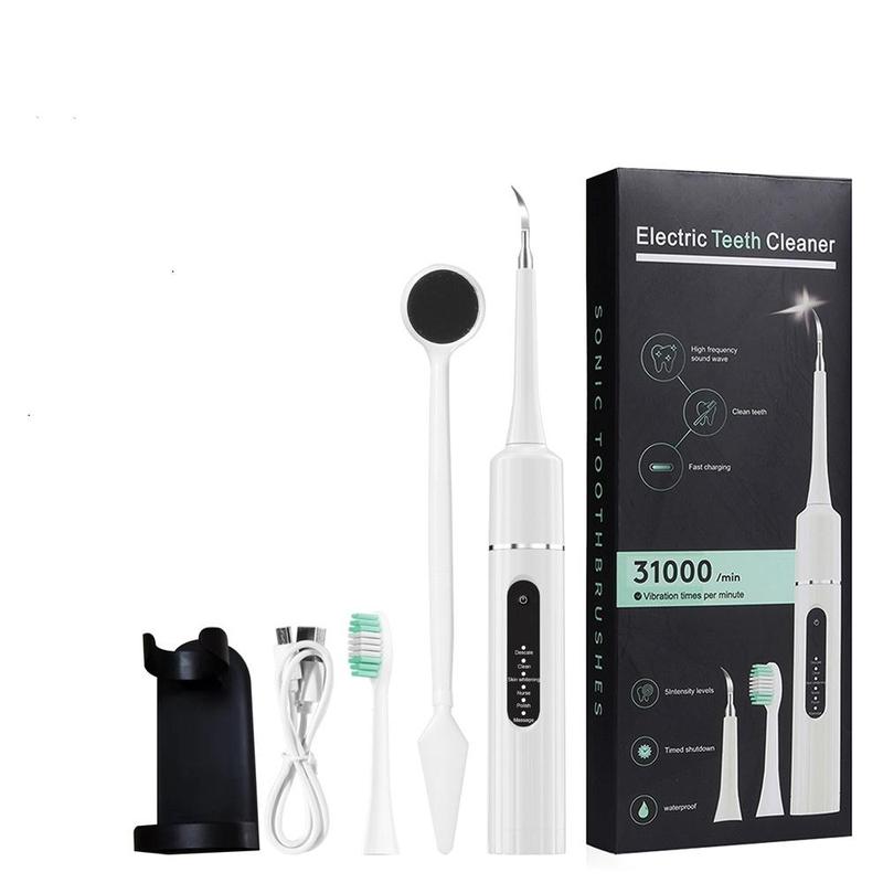 2 in 1 Electric Teeth Cleaner with  Automatic Timer, 1 Box Electric Toothbrush & Replacement Brush Head, Portable Oral Care Tool for Home & Travel