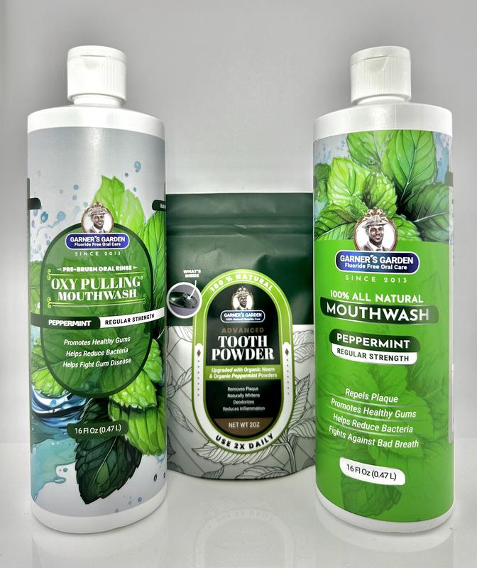 Garner's Garden Oral Care Trio Tooth Powder and Mouthwash