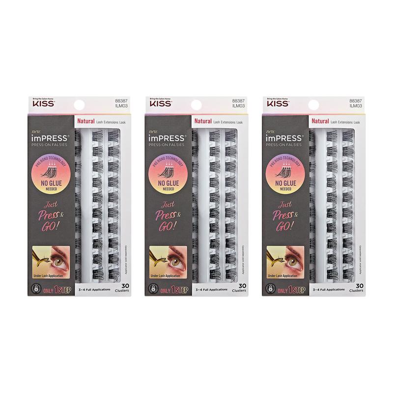 imPRESS Press-On Falsies 3-Pack Natural Clusters Bundle