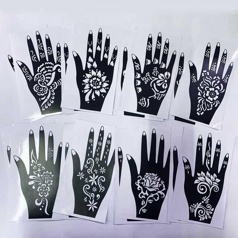 Body Art Stencil Templates, 16 Sheets Temporary Tattoo Stencils, Versatile Designs Template for Tattoo Glitter & Airbrush Body Art