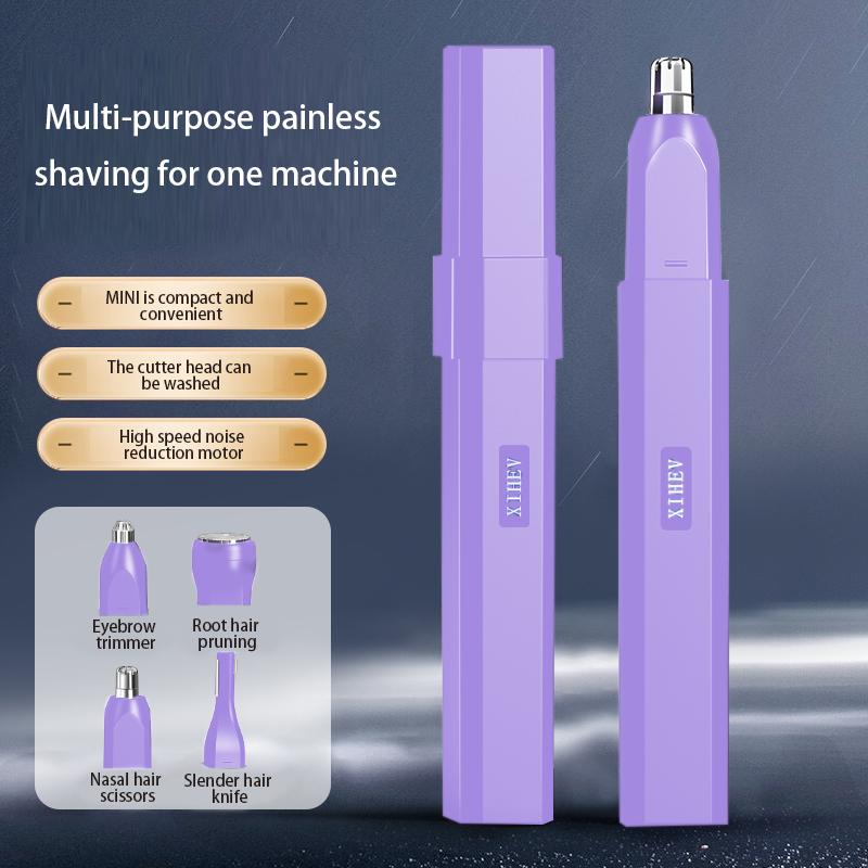 4-in-1 multifunctional shaver set, eyebrow trimmer, rechargeable nose hair remover, portable men's and women's hair removal shaver, unisex, suitable for home use and travel Quick Precise Safe eyebrow trimmer