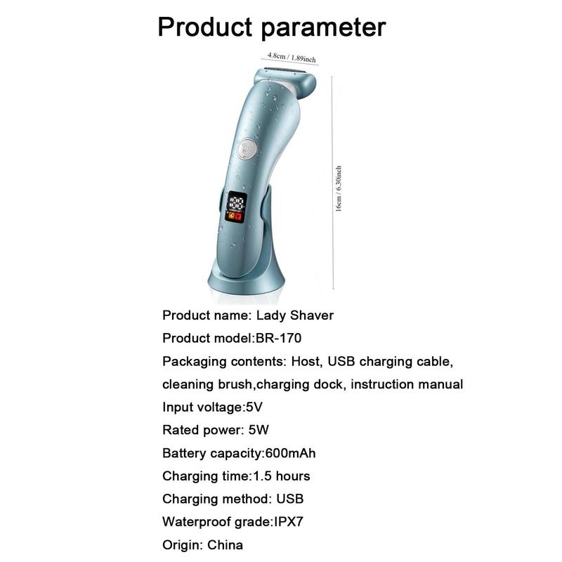 3 in 1 Electric Shaver for Women, Detachable Electric Razor with USB Charging, Women's Precise Safe Trimmer for Leg, Underarm, Bikini