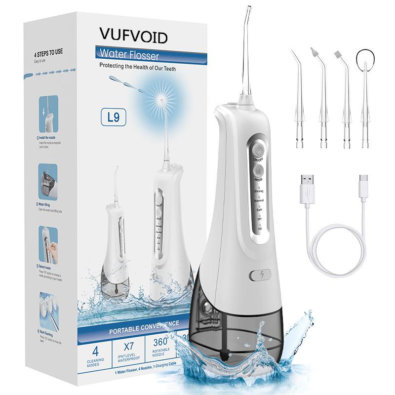 VUFVOID Classic Cordless Water Flosser, 4 Cleaning Modes, DIY Mode, USB Rechargeable, 300ml Big Tank, Oral Irrigator for Home and Travel