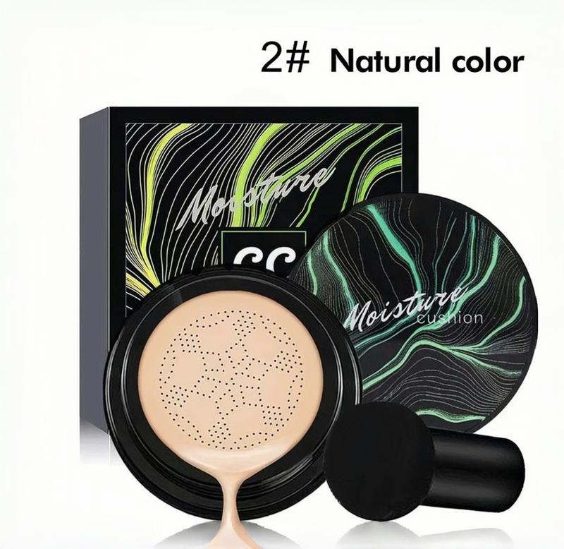 Moisturizing Mushroom Head AirCushion CC Cream, Long LastingHydrating Makeup Base, Full CoverageFlawless Makeup Cream, LightweightConcealer Foundation CosmeticProduct,Makeup Products