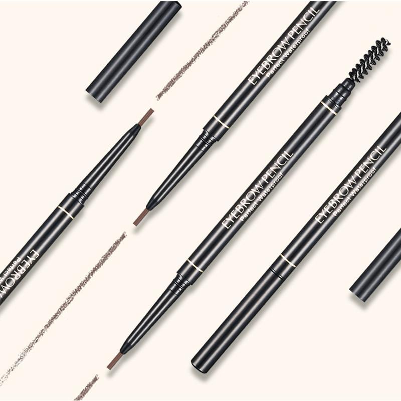 Long Lasting Eyebrow Pencil, 1 3 Counts Double Headed Eyebrow Pencil, Waterproof Eyebrow Pencil with Eyebrow Brush, Beauty Cosmetic, Christmas Gift