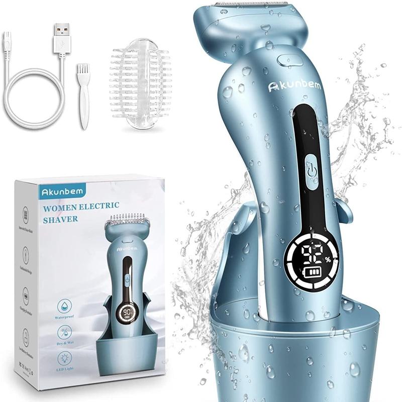 Women's Electric Shaver　Rechargeable Cordless Trimmer for Bikini, Legs, and Underarms  Detachable Head for Safe Wet and Dry Use