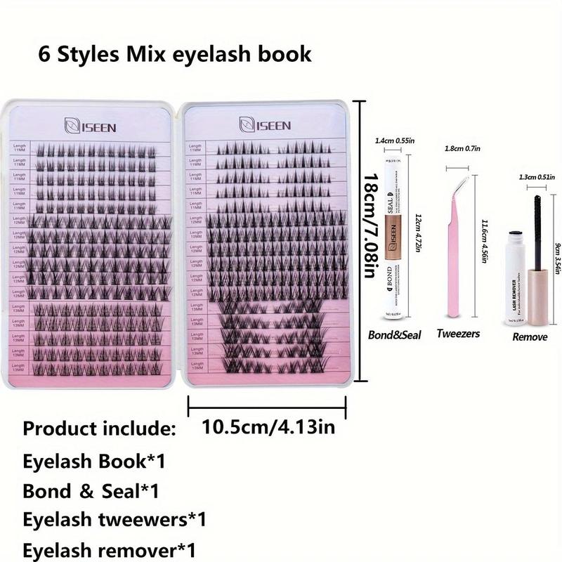 Mixed Length Eyelash Book Lash Extension Kit with Tools, 1 Set 6 Styles Mix Eyelash Extension Kit, Professional Makeup Tool for Women