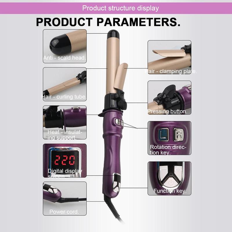 Multifunctional Curling Iron, Electric Hair Straightener, Auto-rotating Egg-shaped Curling Iron, Professional Hair Styling Tool for Women