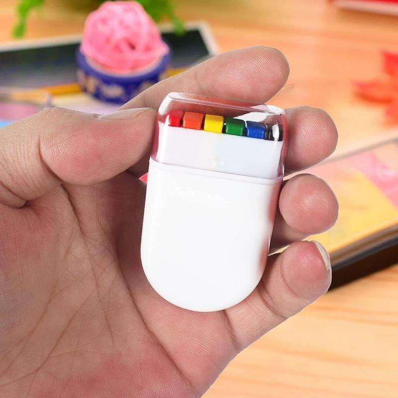 Rainbow Face Paint Wax Crayon, Mini Portable Creative Face Painting Wax Crayon Tool with Cover, Facial Makeup Tool for Festival Ceremony Wedding Party