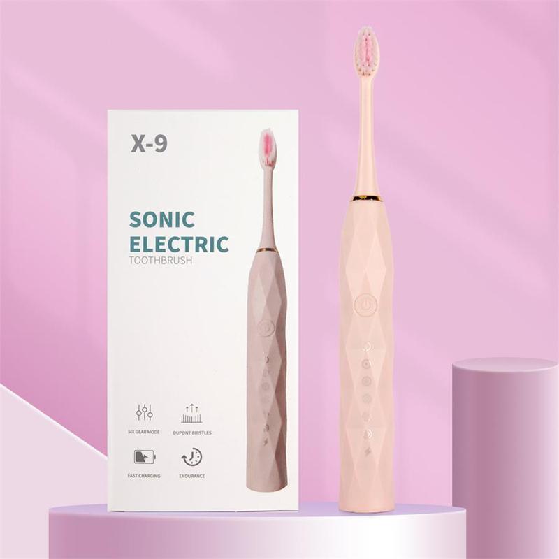 Portable Electric Toothbrush, 1 Set USB Rechargeable Sonic Teeth Cleaning Toothbrush with Replacement Brush Heads, Oral Care Product for Travel & Home Use